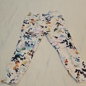 RBX Blue and Green Leggings Artistic Floral Design